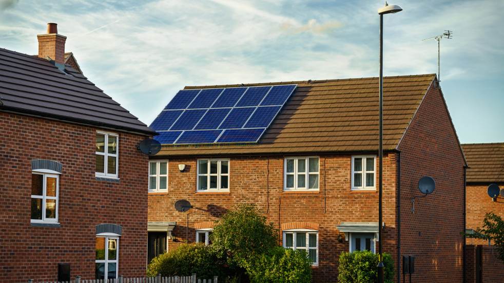 Solar panels on roof